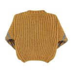 Knitted sweater | Camel & grey stripes / 3Y