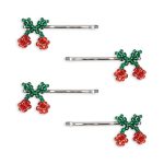 Заколка для волос (4 PACK MINI CHERRY HAIR PIN) торг. марки "Konges Slоjd", арт. № KS103215, материал: 60% стекло, 40% металл / ONESIZE