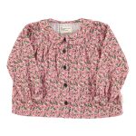 Peter pan collar blouse | Pink flowers / 8Y