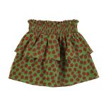 Short skirt | Olive green w/ red apples / 8Y