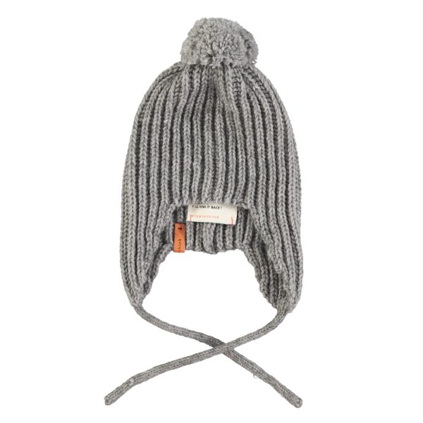 Knitted baby bonnet | Grey / S [3m-6m]