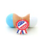 White and sky blue rattle maracas
