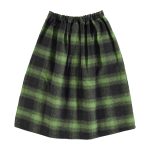 Long flannel skirt | Green & black checkered / 10Y