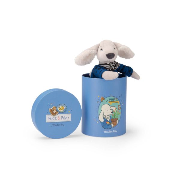 Набивная кукла - собачка (в коробке) (Pilou the dog (in a box) Puce & Pilou) торг. марки "Moulin Roty", арт. № 684009