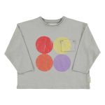 Longsleeve | Grey w/ multicolor circles print / 10Y