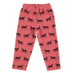 Jogging pants  | Old pink w/ black horses w/ animal print / 4Y