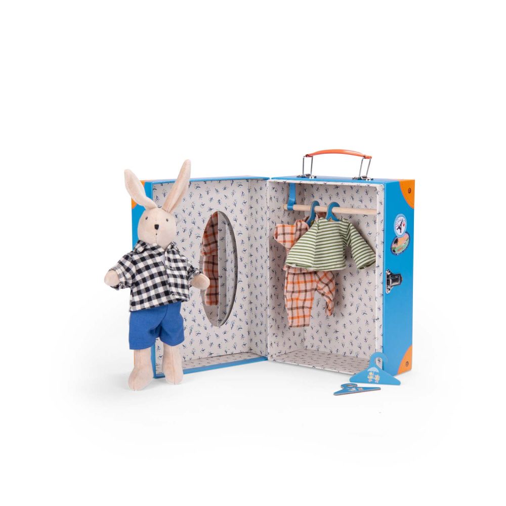 Набор чемодан-гардероб (Little wardrobe suitcase Sylvain La Grande Famille) торг. марки "Moulin Roty", арт. № 632408