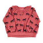 Sweatshirt | Old pink w/ black horses / 10Y