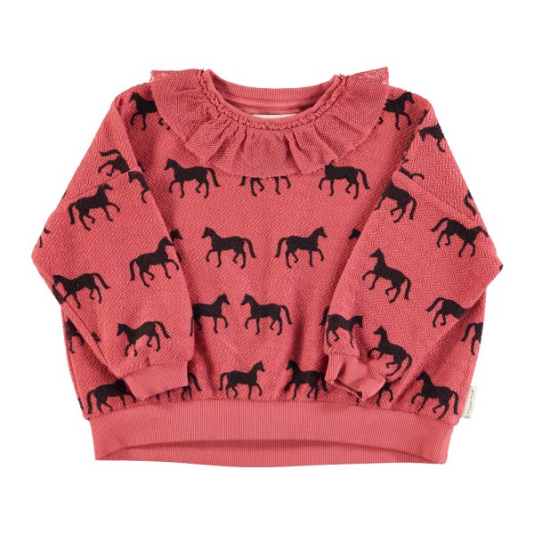 Sweatshirt | Old pink w/ black horses / 10Y