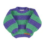 Knitted sweater | Green & purple stripes / 3Y