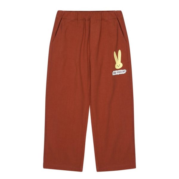 Rabbit Trousers_Brown/Брюки с кроликом_Коричневые артикул JM2410435 / BROWN / 110(4-5Y)