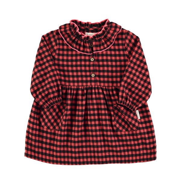 Short dress | Red & black vichy / 8Y