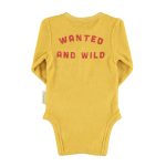 Baby long sleeve body | Yellow mustard w/ "wanted & wild" print / 24M