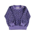 Terry cotton sweatshirt | Purple w/ animal print / 4Y