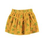 Short skirt | Yellow mustard w/ flowers allover / 8Y