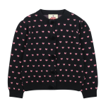 PomPom Shirring Cardigan_Black / 100(2-3Y)