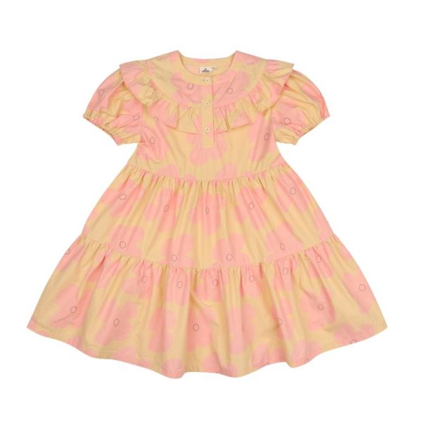 Pink Flower Dress/Розовое платье с цветочным узором артикул JM2410611 / BEIGE / 100(2-3Y)