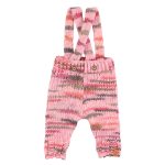 Knitted baby trousers w/ straps | Multicolor pink / 6M
