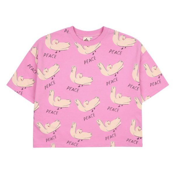 Peace T-Shirt_Pink/Футболка Мир_Розовая артикул JM2410129 / PINK / 120(6-7Y)