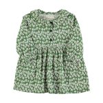 Short dress | Green flowers / 3Y