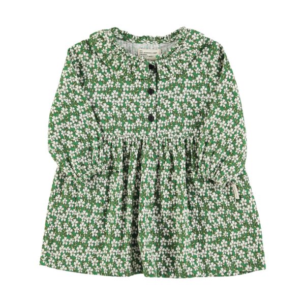 Short dress | Green flowers / 3Y