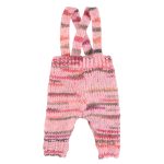 Knitted baby trousers w/ straps | Multicolor pink / 6M
