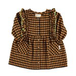 Short dress | Camel & black vichy / 3Y