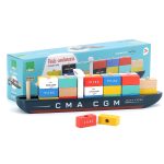 Деревянный корабль контейнеровоз "Жюль Верн" с набором контейнеров (Jules Verne Container-ship) торг. марки "Vilac"