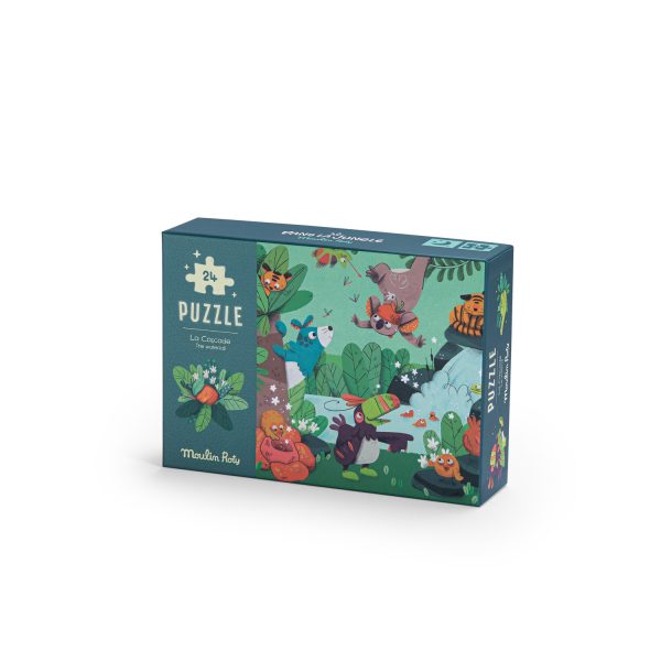 Головоломка "Водопад" (The waterfall glow-in-the-dark puzzle (24 pcs) Dans la Jungle) торг. марки "Moulin Roty", арт. № 668441