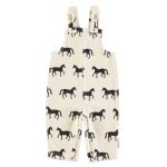 Dungarees | Ecru w/ black horses / 8Y