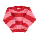 Knitted sweater | Red & pink stripes / 3Y