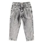 Mom fit trousers | Washed black denim / 6Y