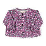 Blouse w/ round collar | Lilac w/ red apples / 6Y