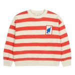 Bird Striped Sweatshirt_Red / 110(4-5Y)