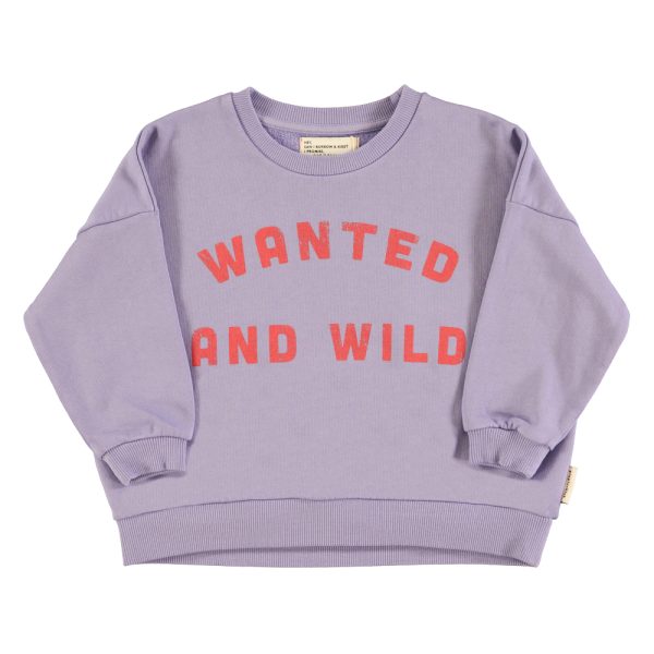 Sweatshirt | Purple w/ "wanted & wild" print / 6Y