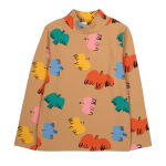 Colorful Bird Turtleneck T-shirts / 120(6-7Y)
