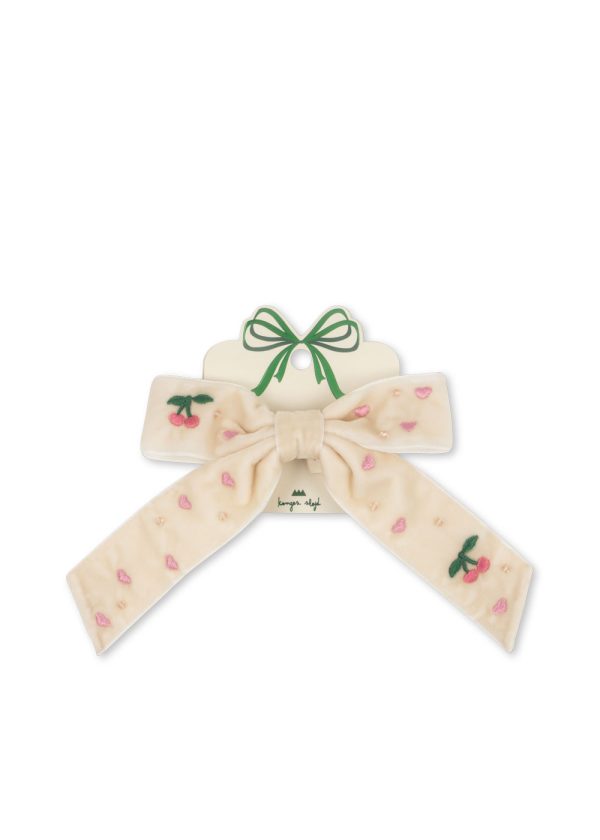 Заколка для волос (VELVET BOW PEARLY HAIR CLIP) торг. марки "Konges Slоjd", арт. № KS103208, материал: 80% полиэстр, 15% металл, 5% стекло / ONESIZE