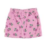 Short skirt | Pink corduroy w/ flowers allover / 6Y