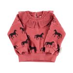 Sweatshirt | Old pink w/ black horses / 10Y
