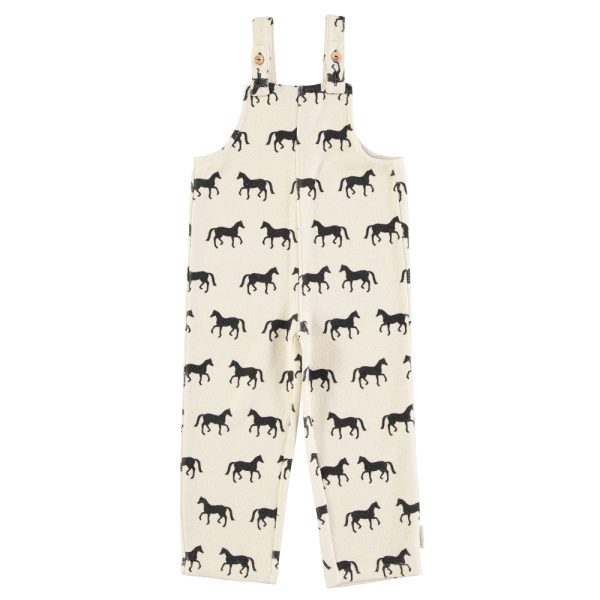 Dungarees | Ecru w/ black horses / 8Y