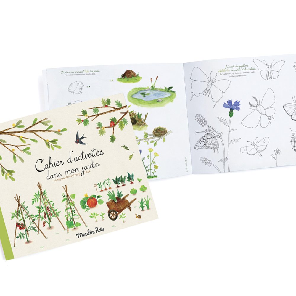 Книга для рисования (Activity booklet (36 p.) Le jardin du moulin /6) торг. марки "Moulin Roty", арт. № 712601