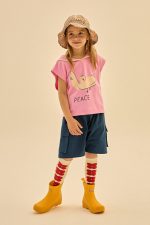 Peace Collar Sleeveless T-shirt/Футболка без рукавов с воротником Peace артикул JM2410128 / PINK / 130(8-9Y)