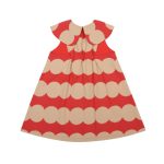 Dot Round Collar Dress/Платье с круглым воротником в горошек артикул JM2410607 / RED / 130(8-9Y)