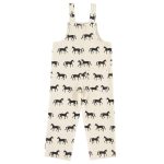 Dungarees | Ecru w/ black horses / 8Y