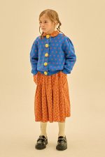 PomPom Shirring Cardigan_Blue / 100(2-3Y)