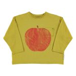 Longsleeve t'shirt | Olive green w/ red apple print / 24M