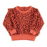 Terry cotton sweatshirt | Terracotta w/ animal print / 4Y