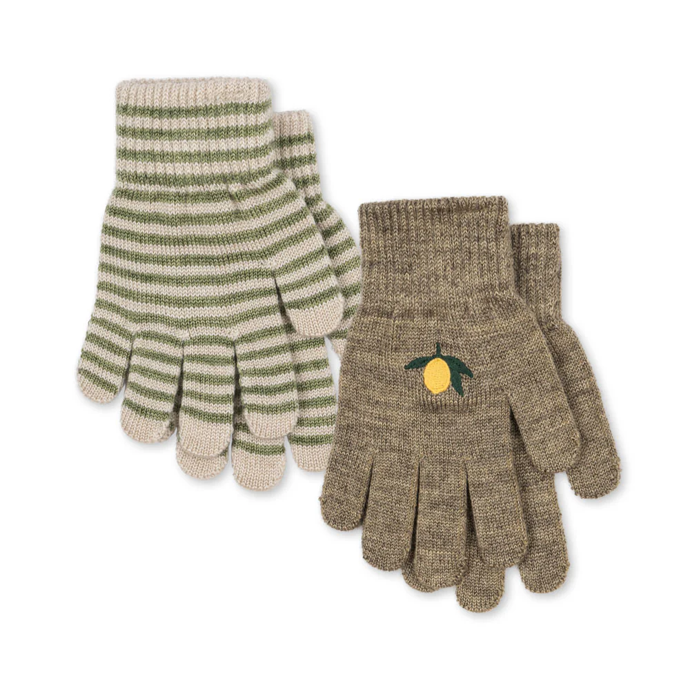 Перчатки (2 PACK FILLA GLOVES) торг. марки "Konges Slоjd", арт. № KS103430, материал: 70% акрил, 30% шерсть / 9-10Y