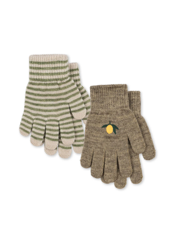 Перчатки (2 PACK FILLA GLOVES) торг. марки "Konges Slоjd", арт. № KS103430, материал: 70% акрил, 30% шерсть / 9-10Y