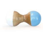 White and sky blue rattle maracas